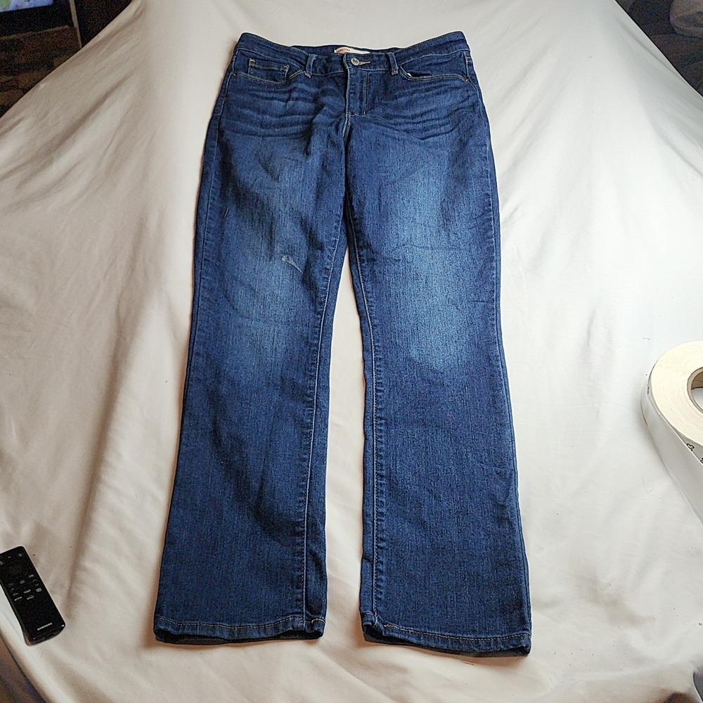 Signature Levi Strauss Mid-Rise Straight Jeans Dark Wash Women's Size 29